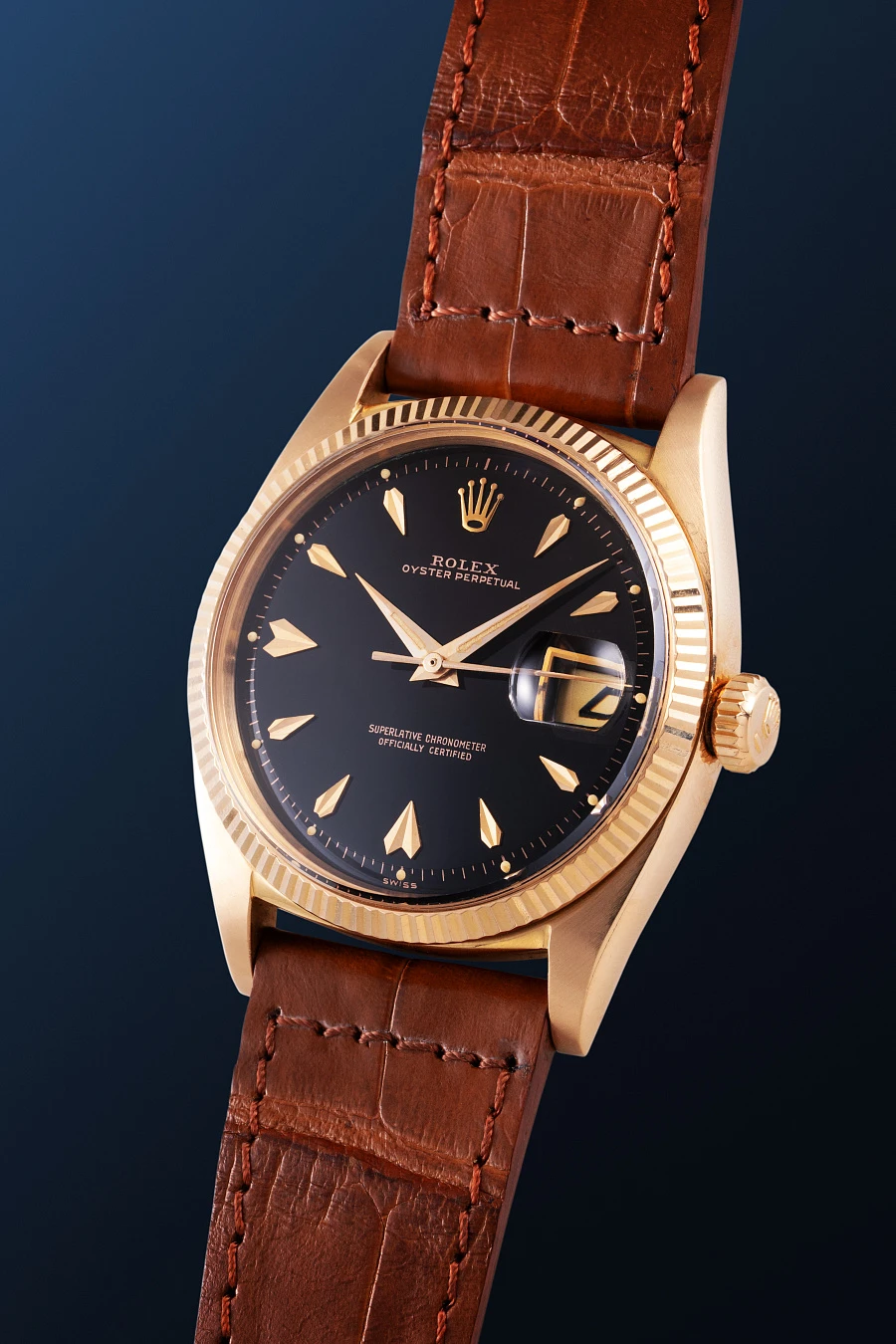 Black Dial Datejust Ref. 6605 in 18k Rose Gold