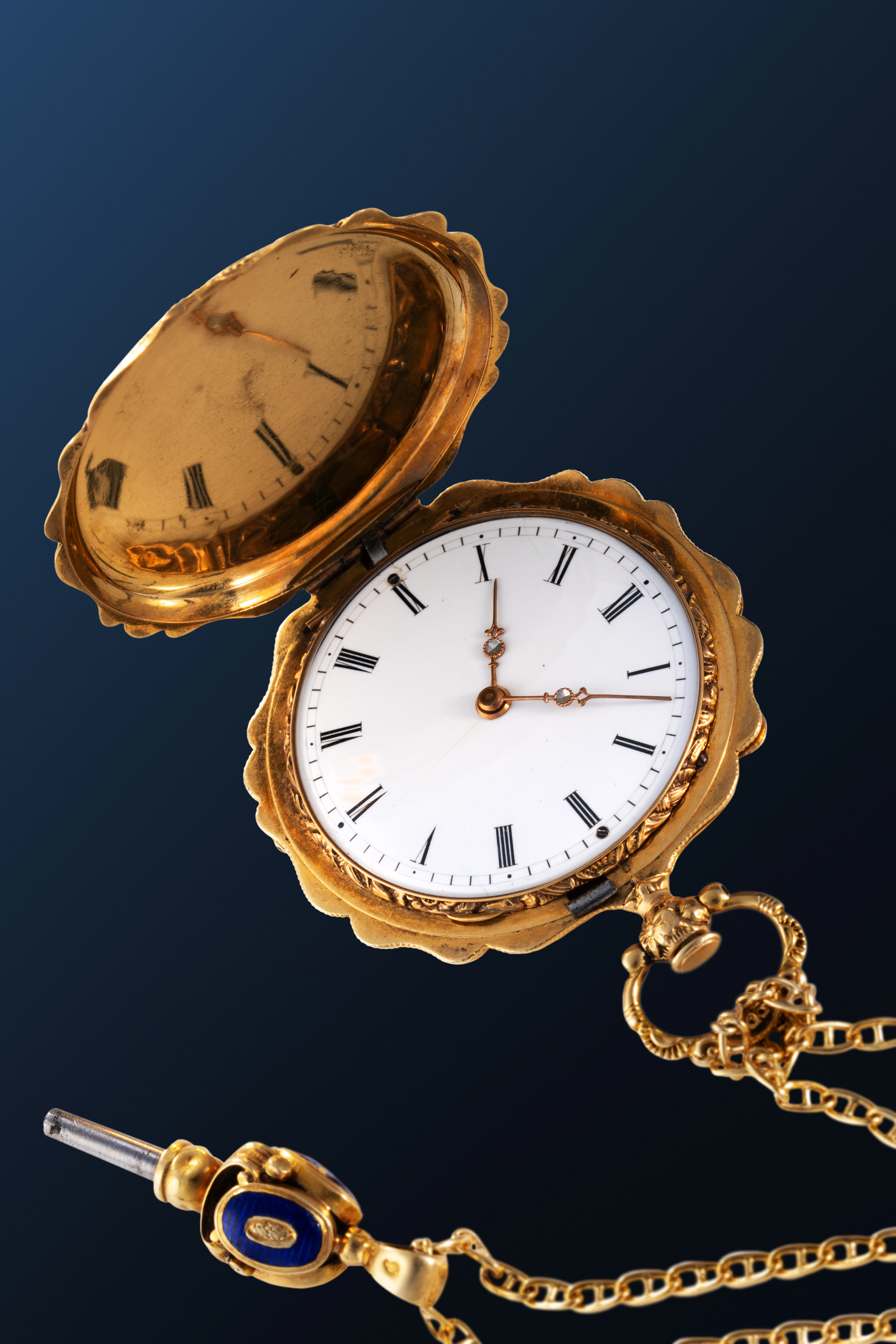 French Pocket Watch in 18k Yellow Gold