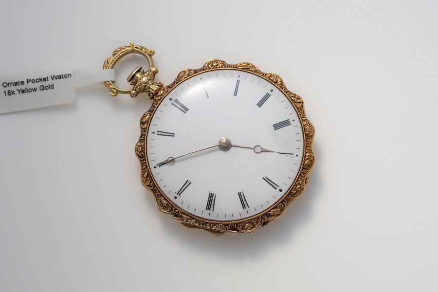 Ornate Pocket Watch in 18k Yellow Gold