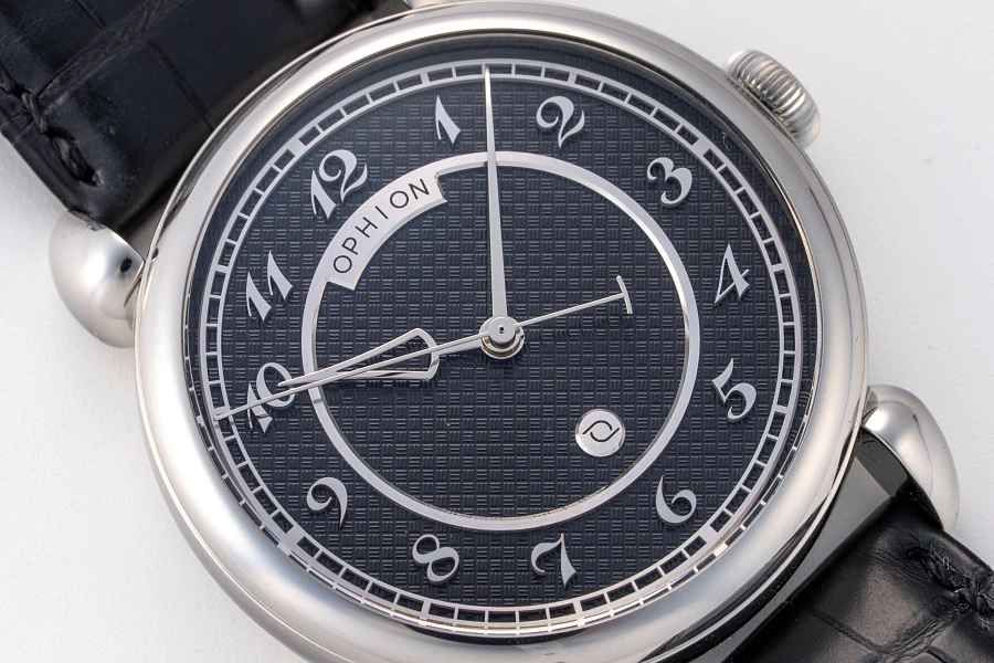 Black Guilloche Dial in Stainless Steel