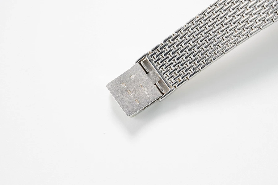 Elliptical Dress Watch in 18k White Gold