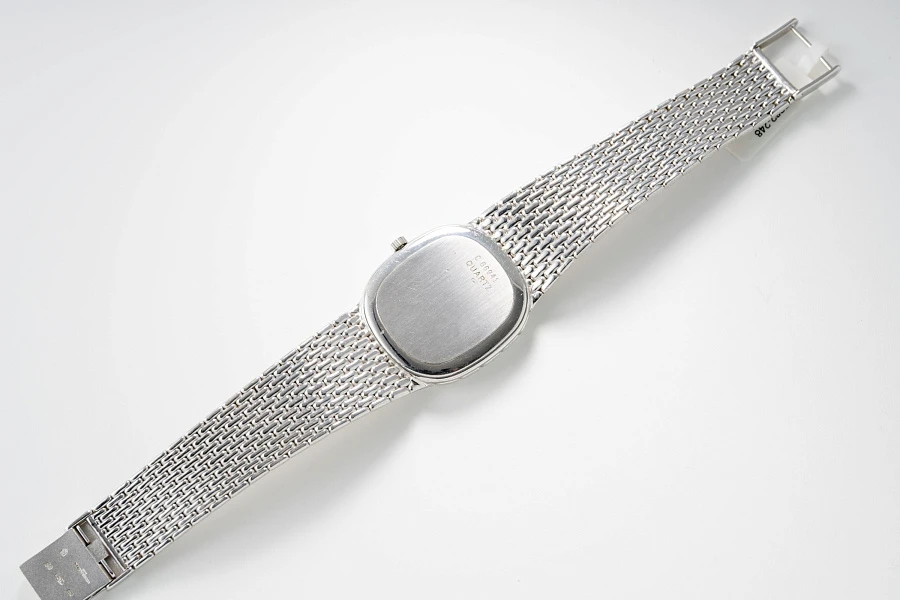 Elliptical Dress Watch in 18k White Gold