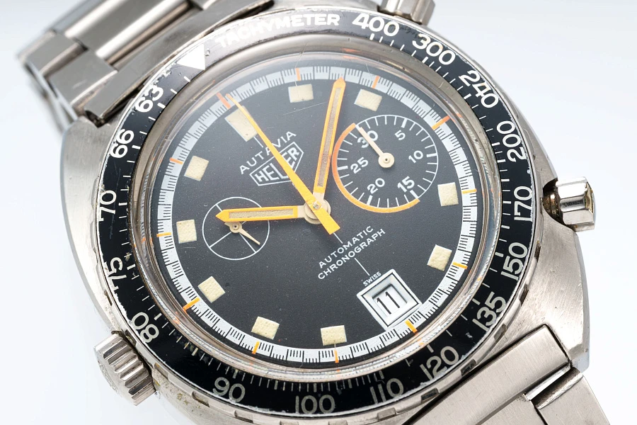 Autavia Cushion Case Chronograph in Stainless Steel