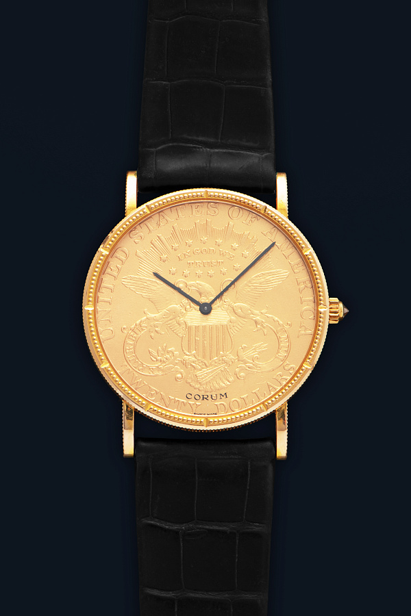 Twenty Dollar Coin Watch 18k Yellow Gold