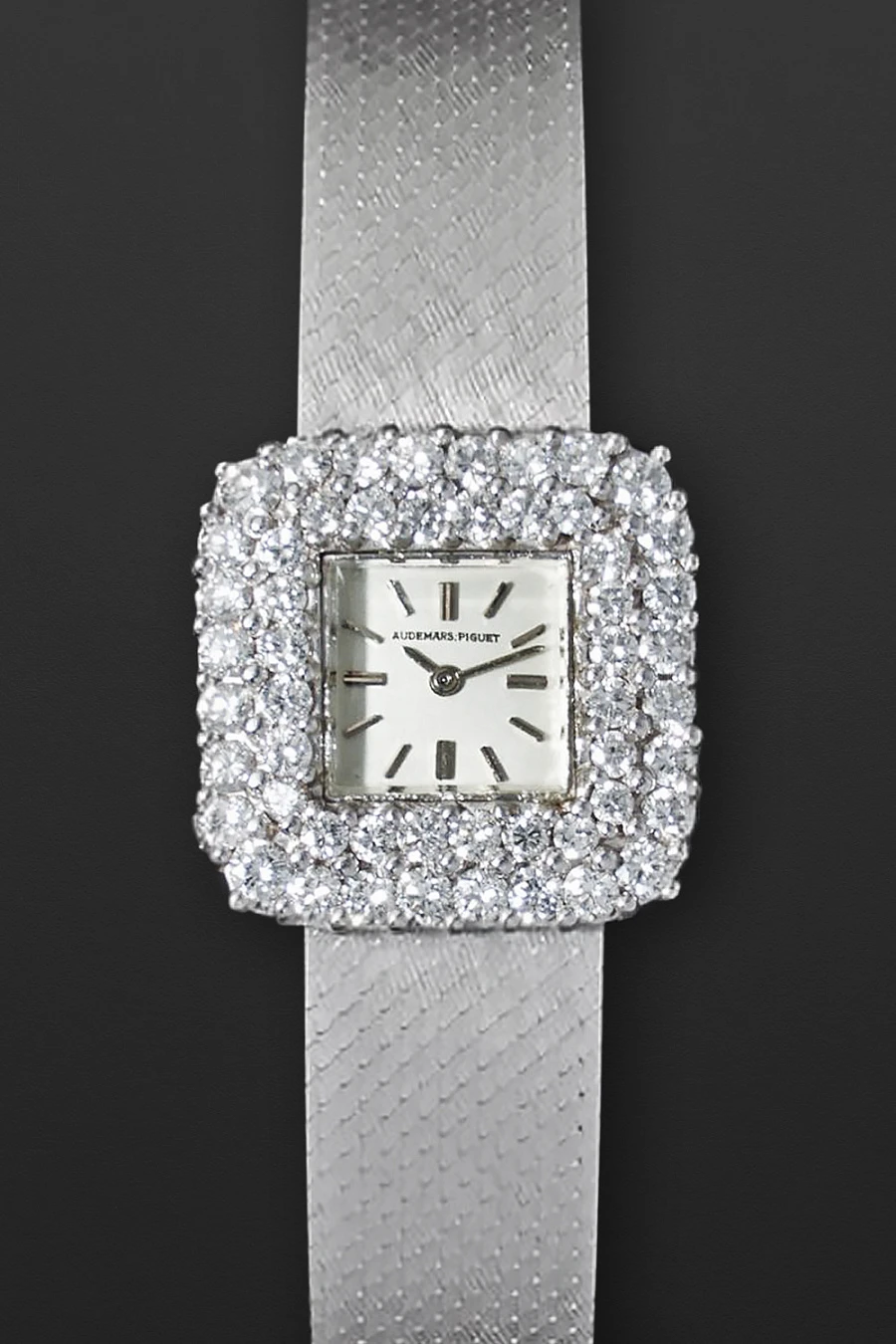 Cocktail Watch Vintage White Gold 20mm Diamond-set