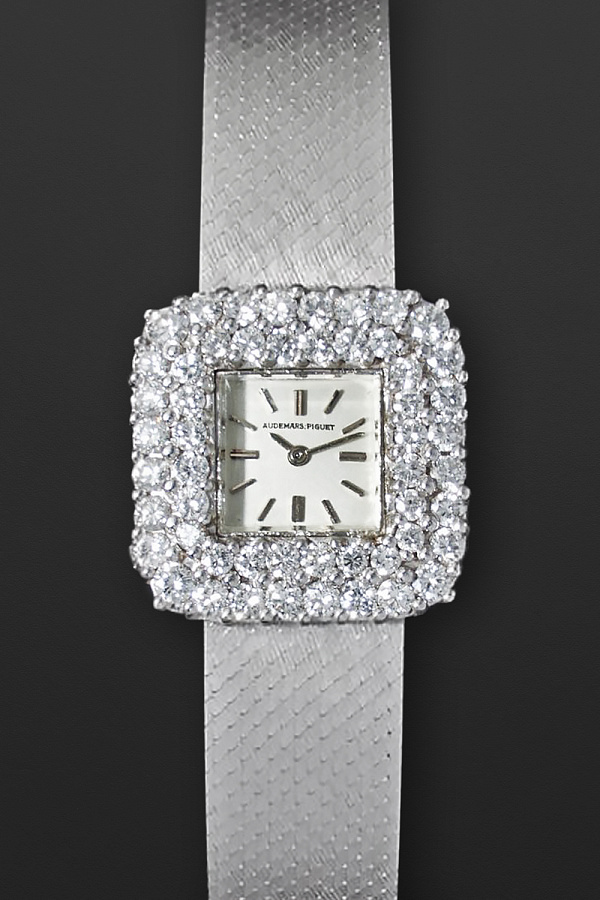 Cocktail Watch Vintage White Gold 20mm Diamond-set