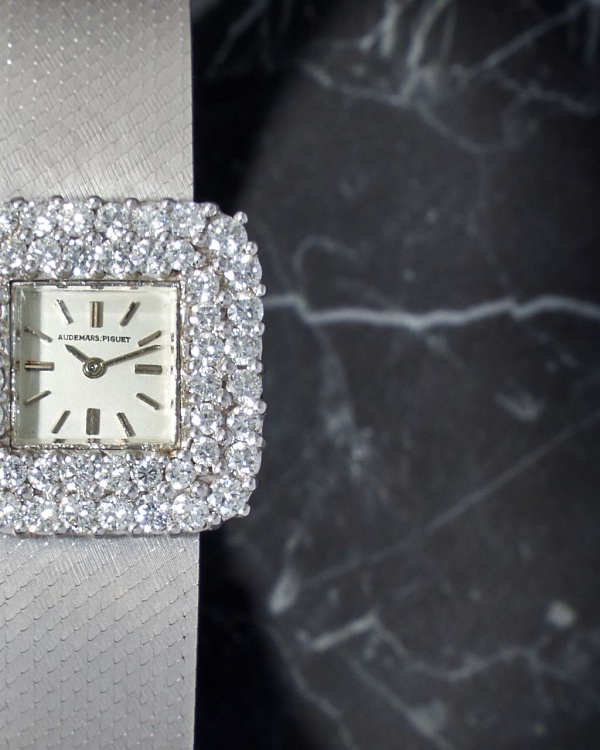 Cocktail Watch Vintage White Gold 20mm Diamond-set