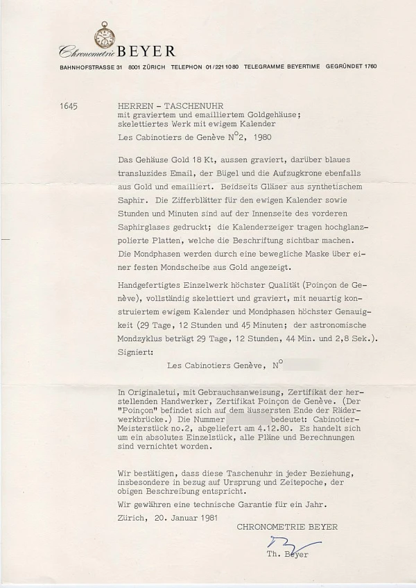 Historically Important Piece Unique Creations Les Cabinotiers de Genève Calendar