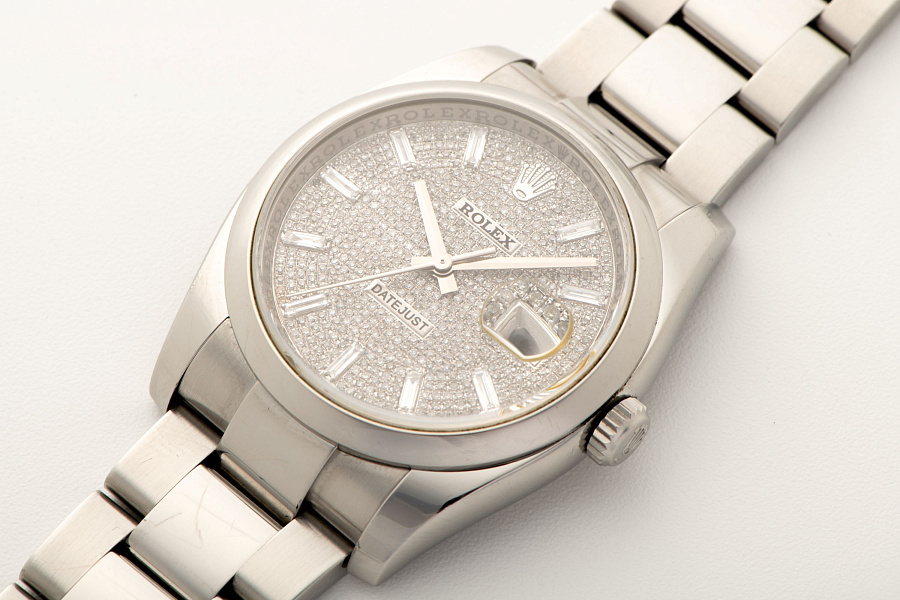 Datejust with Aftermarket Pavé Diamond Dial