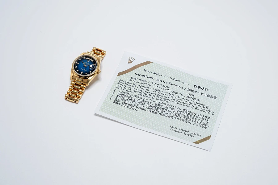 Day-Date Ref. 18238A Blue Stella Fumé Dial with Diamond Indices