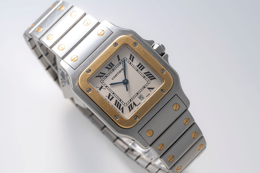 Santos Galbée Ref. 1566 in Stainless Steel and 18k Yellow Gold