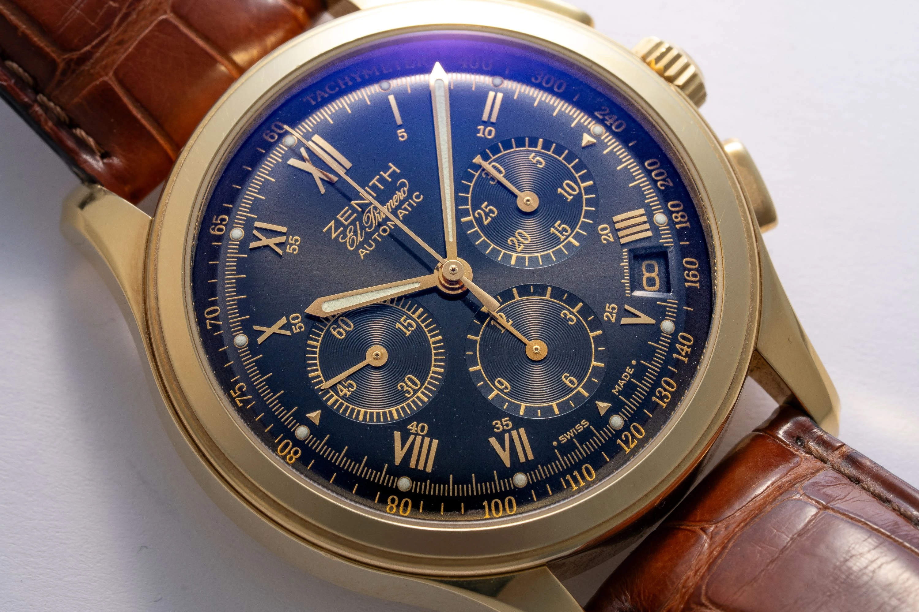 El Primero Chronograph Black Dial Ref. 30.0501.400 in 18k Yellow Gold
