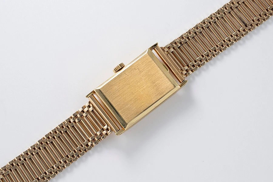 Ref. 1560 Tiffany Double-Signed in 18k Yellow Gold on 14k Yellow Gold Bracelet