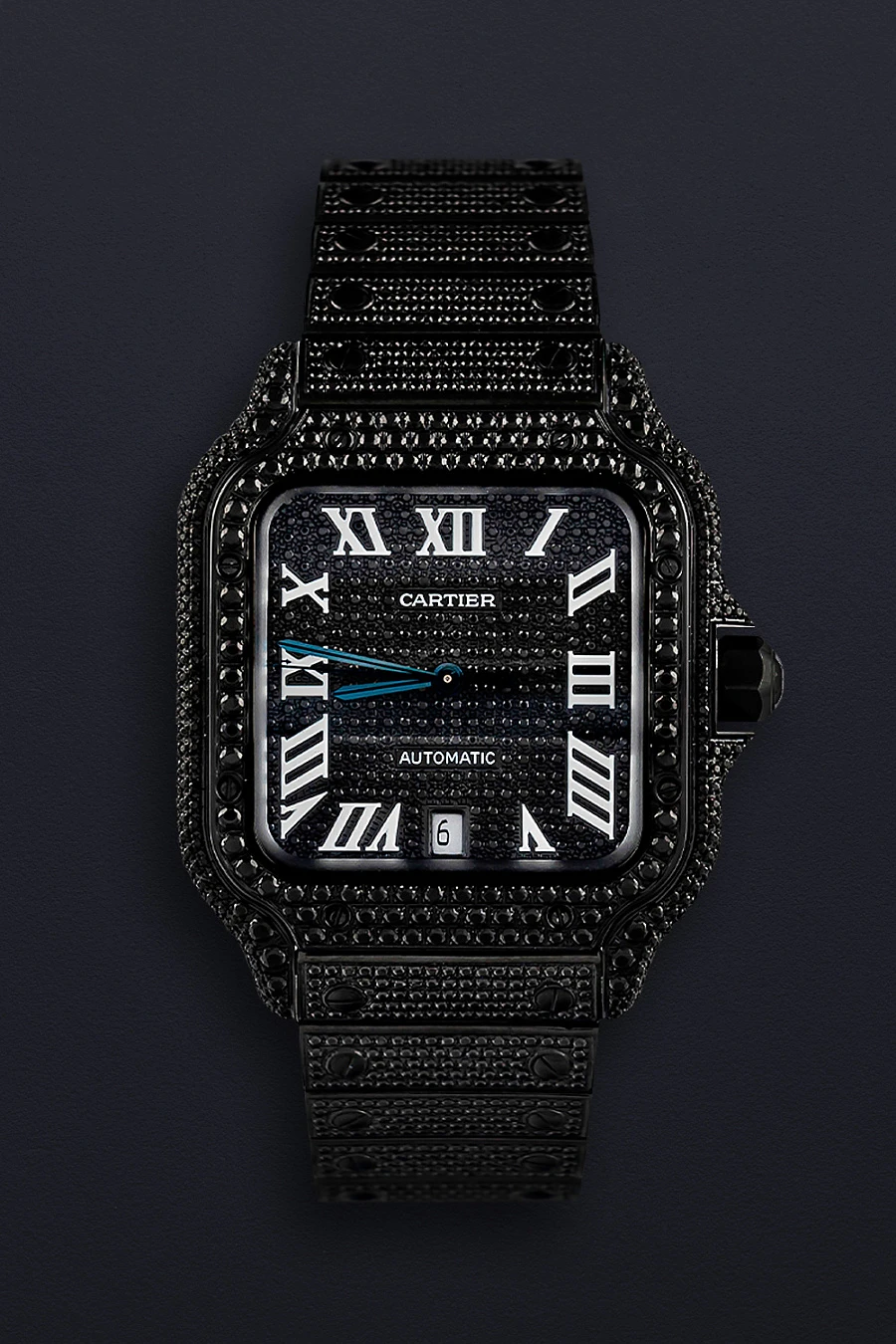 Santos de Cartier Custom Black Diamond-set