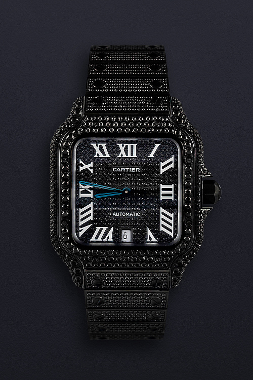 Santos de Cartier Custom Black Diamond-set