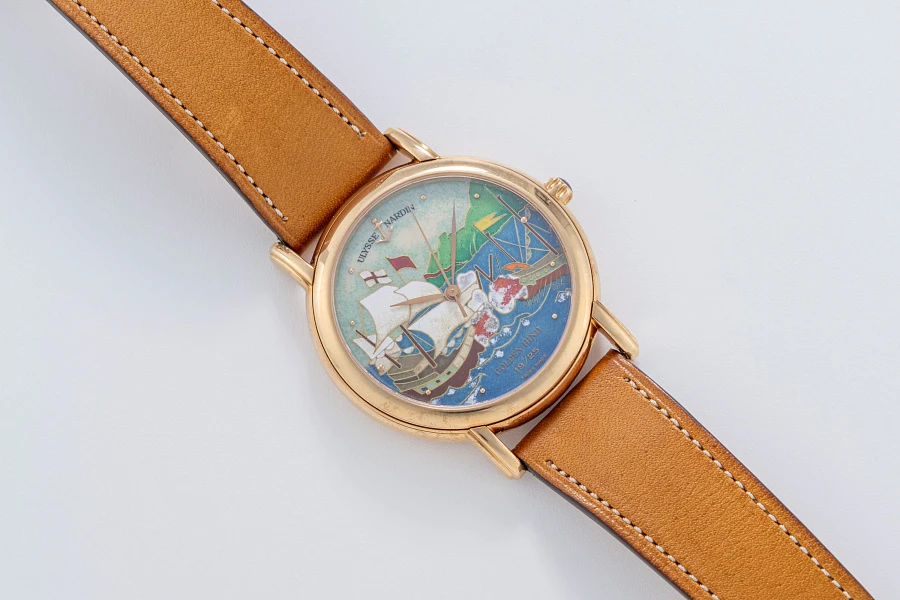 San Marco with Cloisonné Enamel Dial Ref. 136-77-9 in 18k Yellow Gold