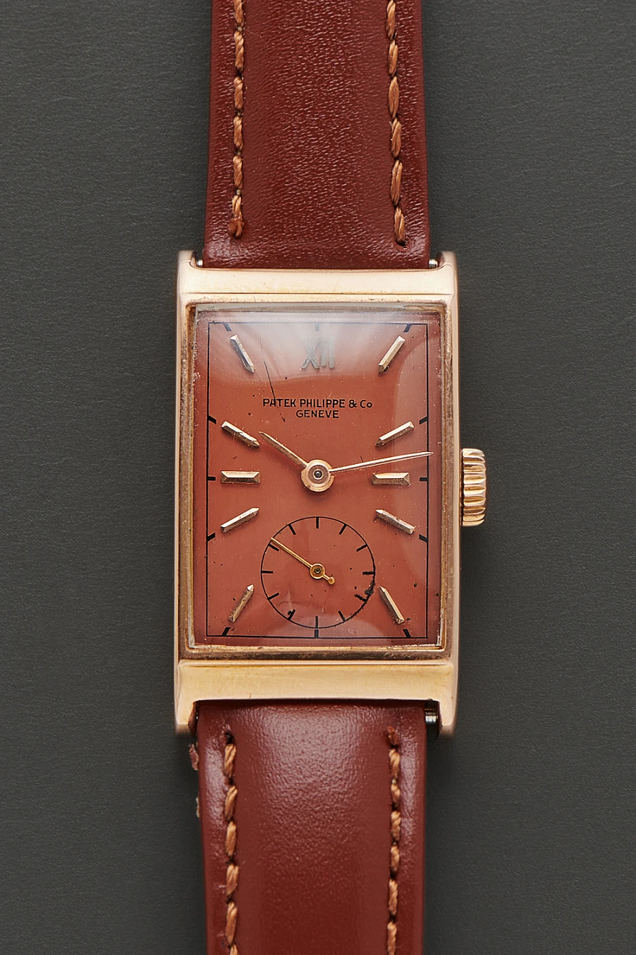 Rectangular Dress Watch in 18K Rose Gold