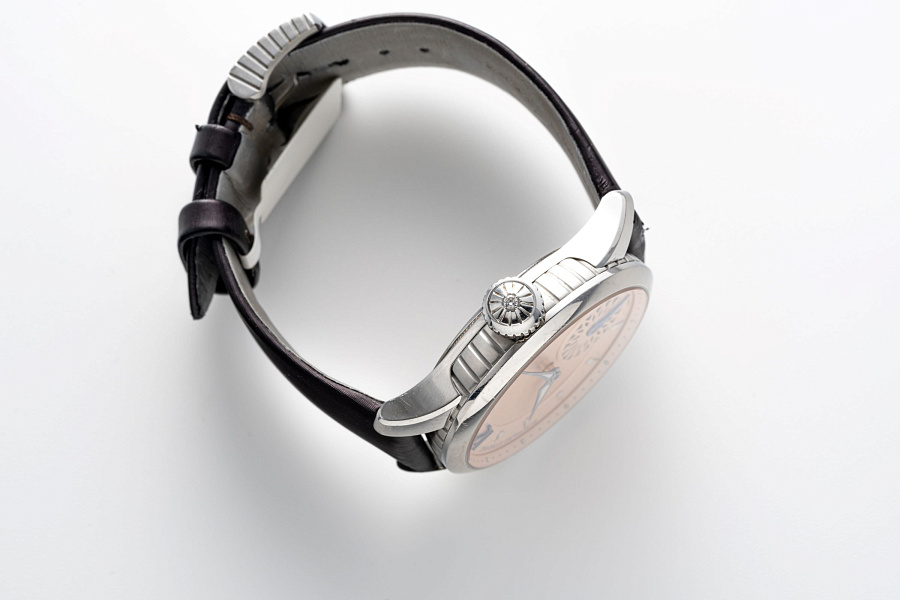 Salmon Dial Watch in Stainless Steel