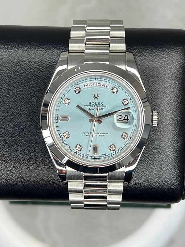 Day-Date II Platinum Ice Blue Diamond Dial
