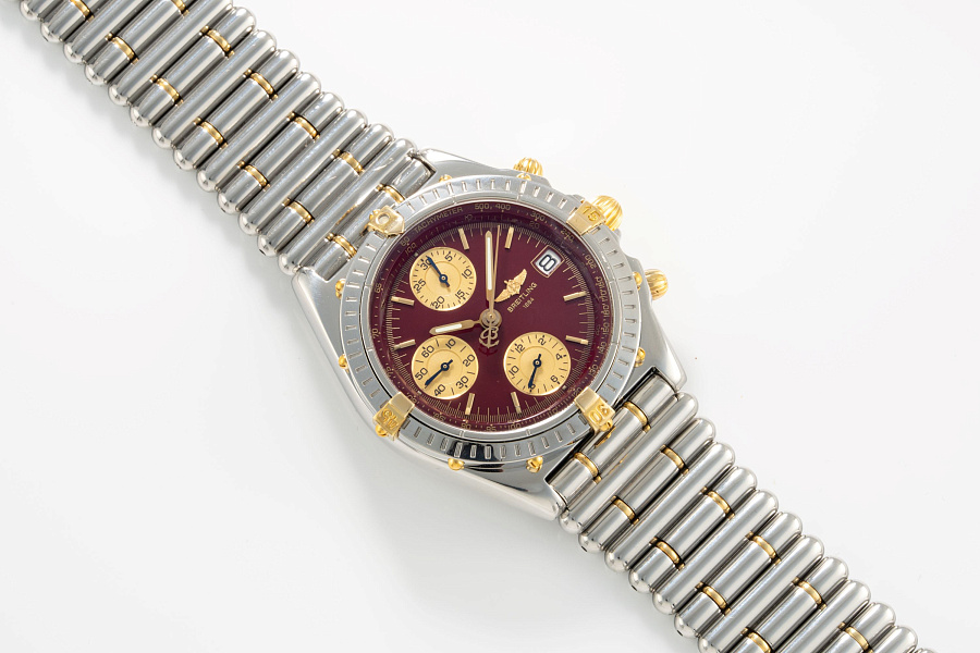 Chronomat Burgundy in Stainless Steel and 18k Yellow Gold