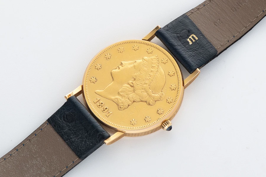 Twenty Dollar Automatic Coin Watch 18k Yellow Gold