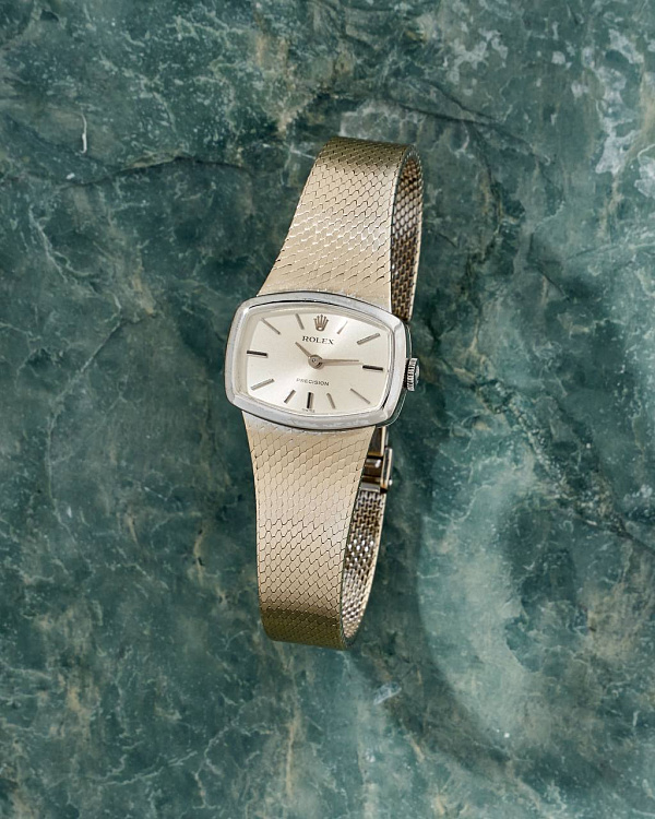 Precision Ladies White Gold Manual Wind