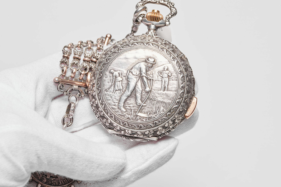 Hunter Case Pocket Watch 1/4 Repeater Chronograph