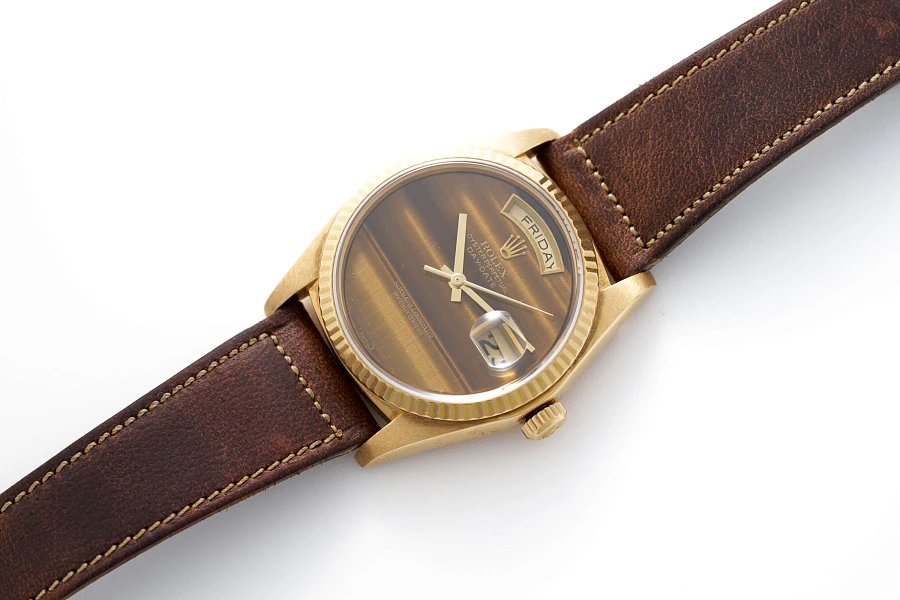 Day-Date Ref. 18038 with Tiger Eye Dial in 18k Yellow Gold