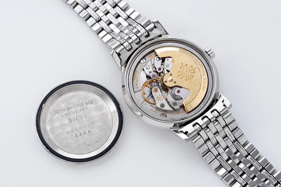 Calatrava Ref. 3466 in Stainless Steel on Gay Frères Bracelet