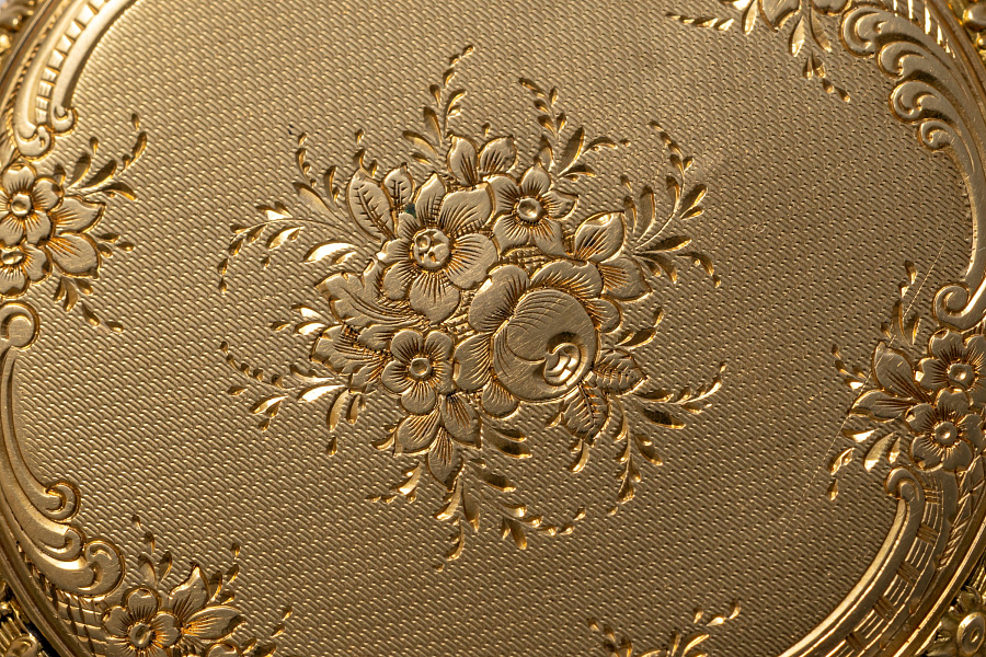 Ornate Pocket Watch in 18k Yellow Gold