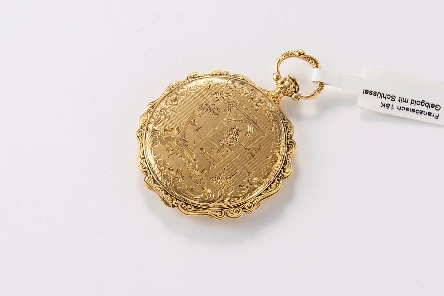 French Pocket Watch in 18k Yellow Gold