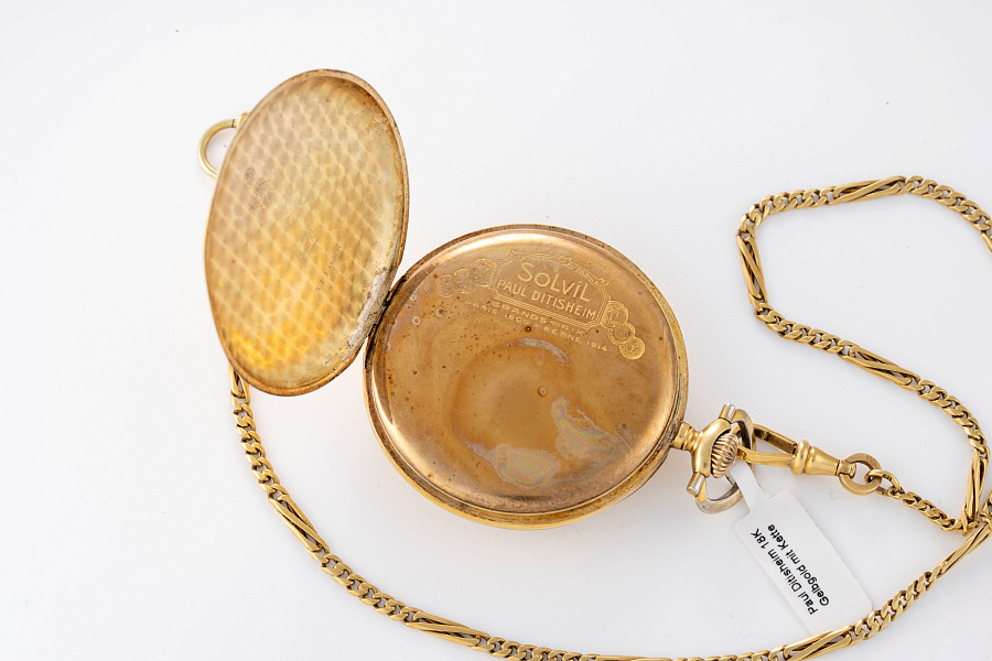 Paul Ditisheim 18K Gelbgold mit Kette