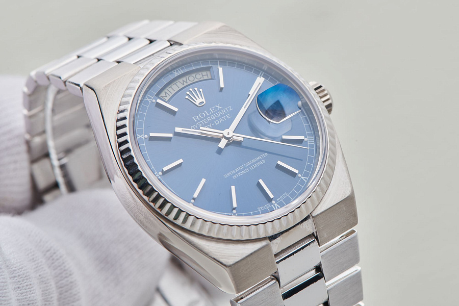 Oysterquartz Day-Date 18k White Gold