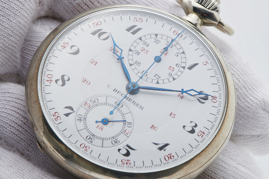 Chronograph Pocket Watch in Silver (Not Running!)