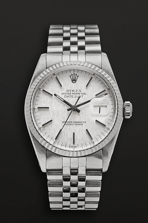 Oyster Perpetual Datejust 16014 ‘White Rolesor’ Linen Dial