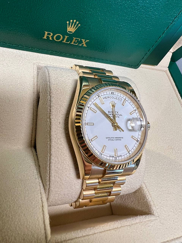 Day-Date 36 Yellow Gold Fluted / President / Ivory Dial