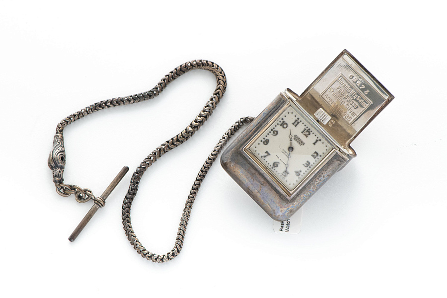 Sport Flask-Style Pocket Watch in Silver