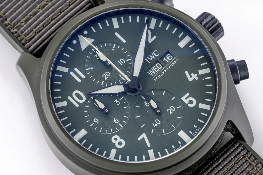 Top Gun Chronograph Ref. IW389106 in Green Ceramic