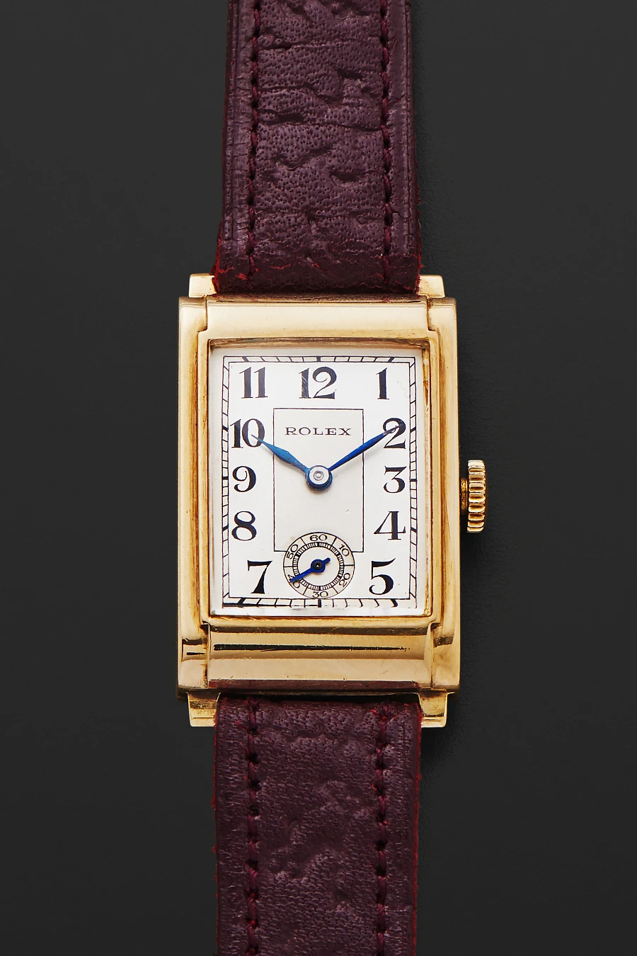 1920s Rectangular Watch Ref. 1880 in 9K Yellow Gold