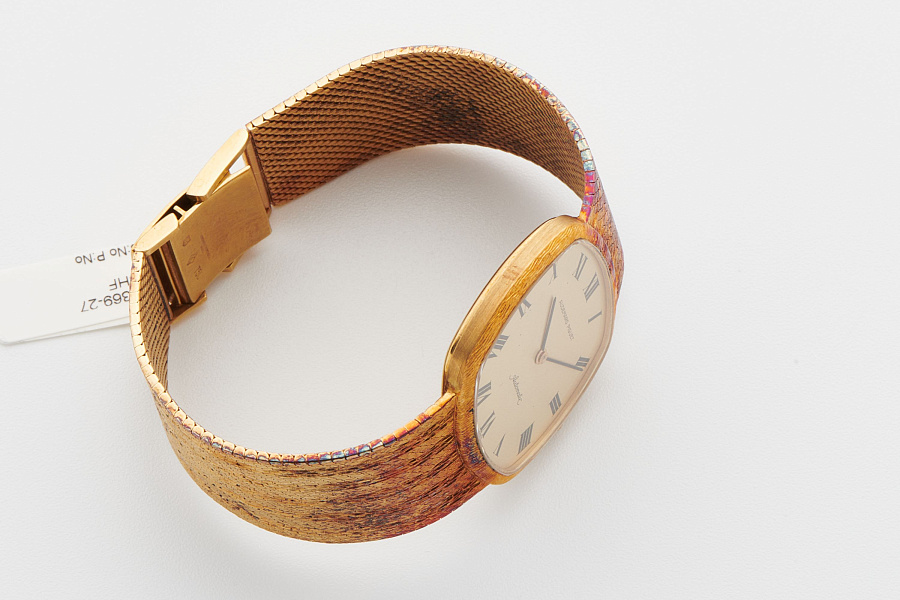 TV-Dial Dress Watch Ref. 99 in 18k Yellow Gold with Heavy Pink Patina