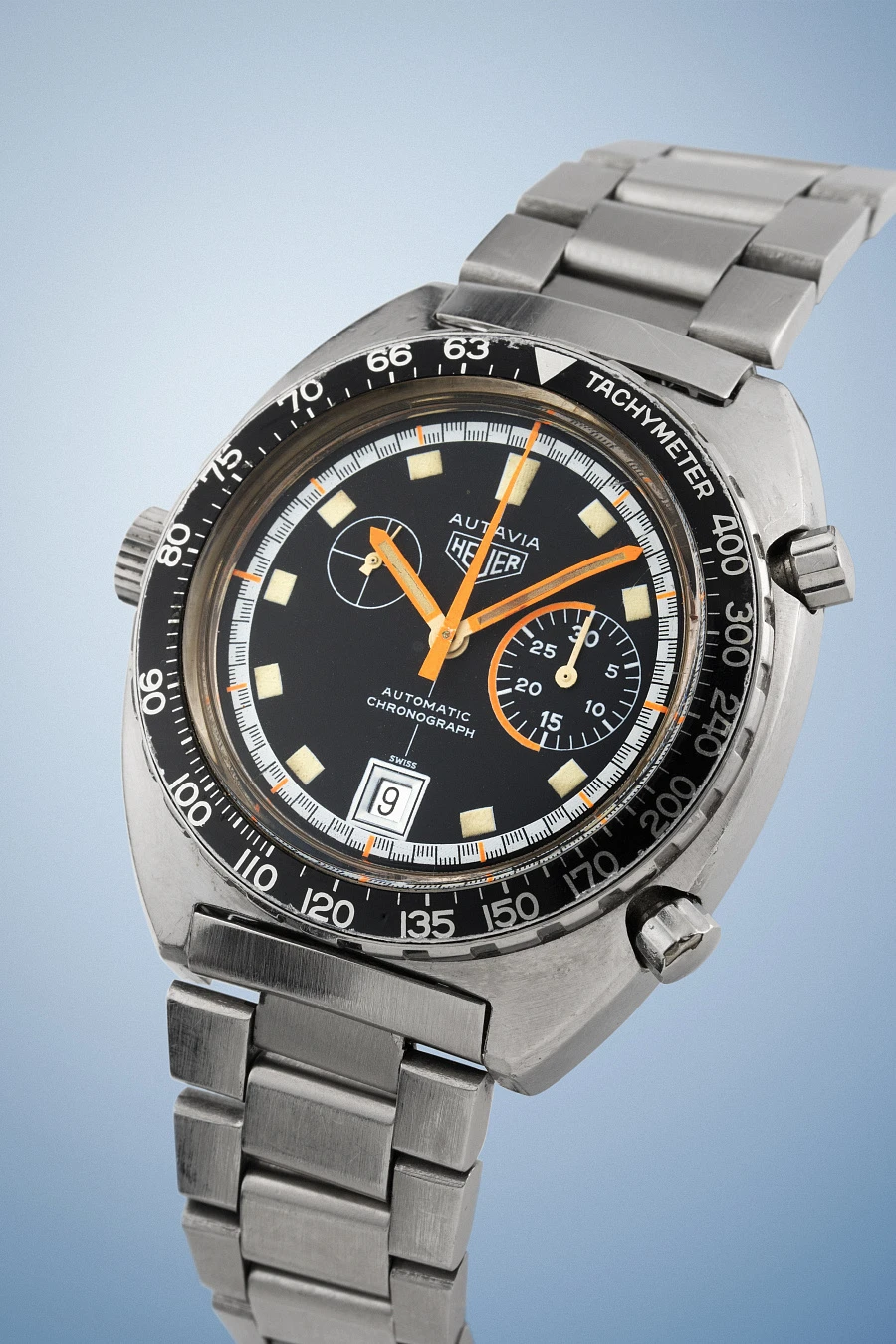 Autavia Cushion Case Chronograph in Stainless Steel