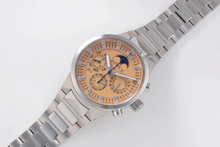 Perpetual Calendar Chronograph with Salmon Dial Ref. IW3756 in Stainless Steel