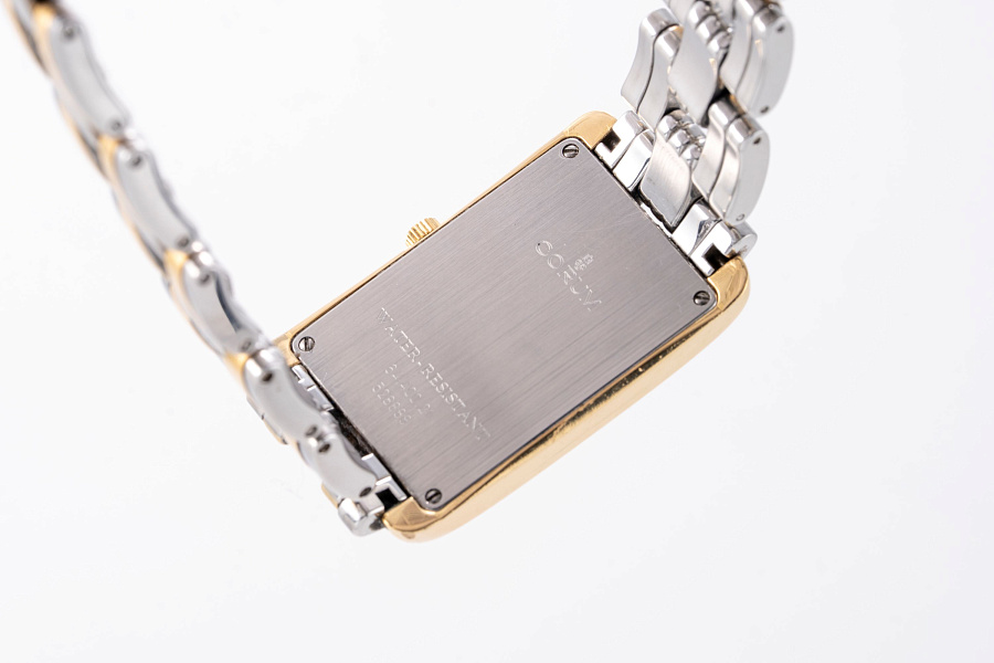 10g Gold Dial Tank in Stainless Steel and 18k Yellow Gold