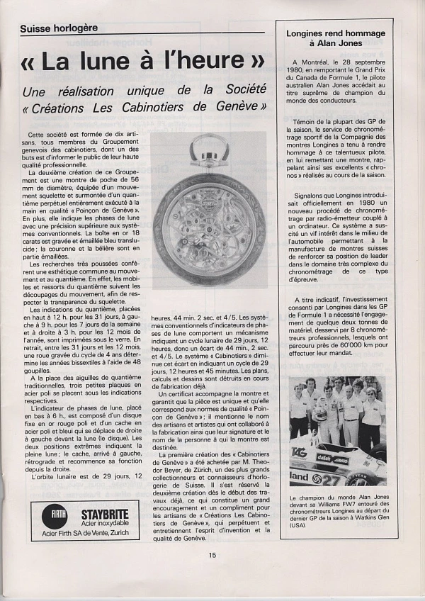 Historically Important Piece Unique Creations Les Cabinotiers de Genève Calendar