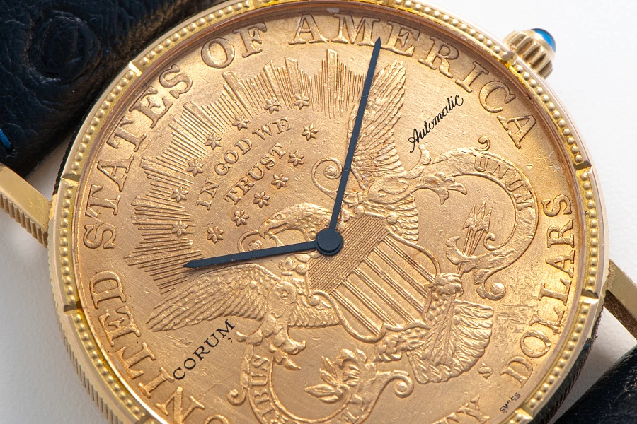 Twenty Dollar Automatic Coin Watch 18k Yellow Gold