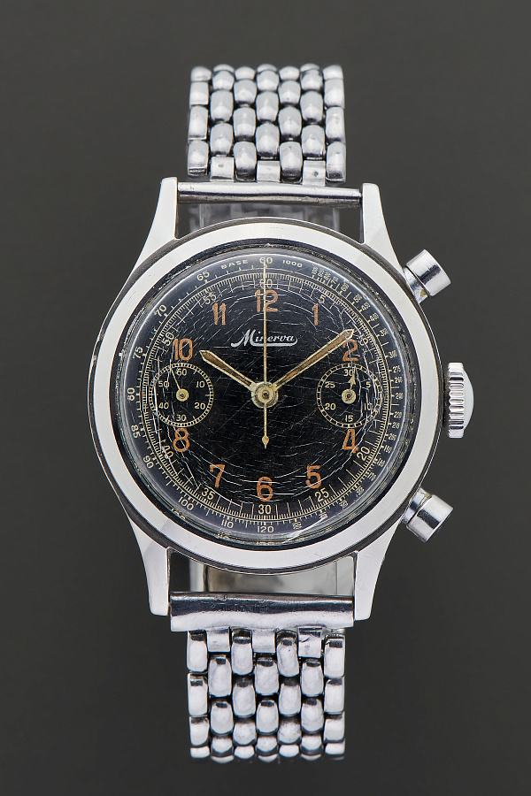 Gilt Dial Chronograph on Gay Frères Bracelet