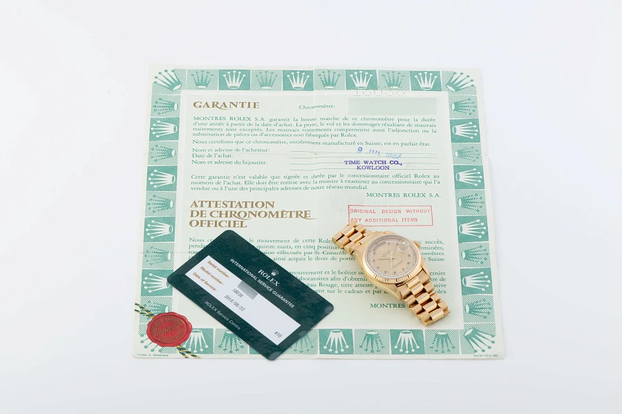 Day-Date Ref. 18038 with 'Ruby String Dial' in 18k Yellow Gold