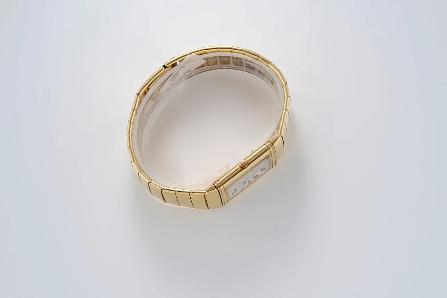 Reverso Quartz in 18k Yellow Gold on Rare Bracelet
