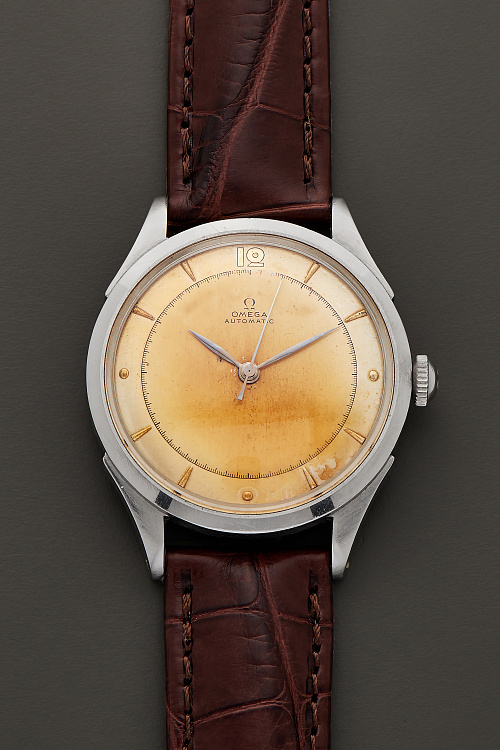 Bumper Automatic Steel Dress Watch with Patinated Dial