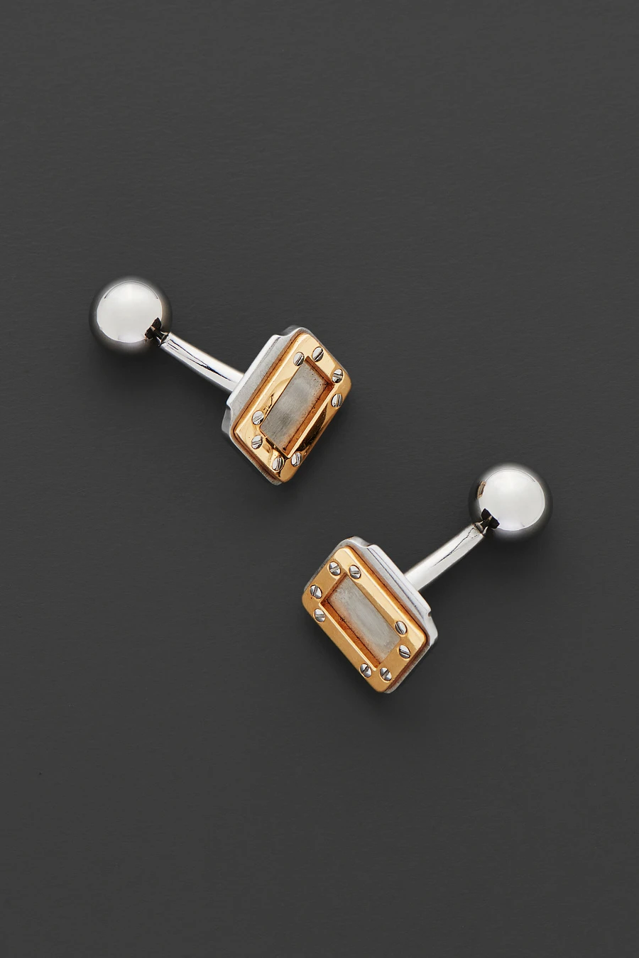 Santos Cufflinks in Steel and 18k Yellow Gold